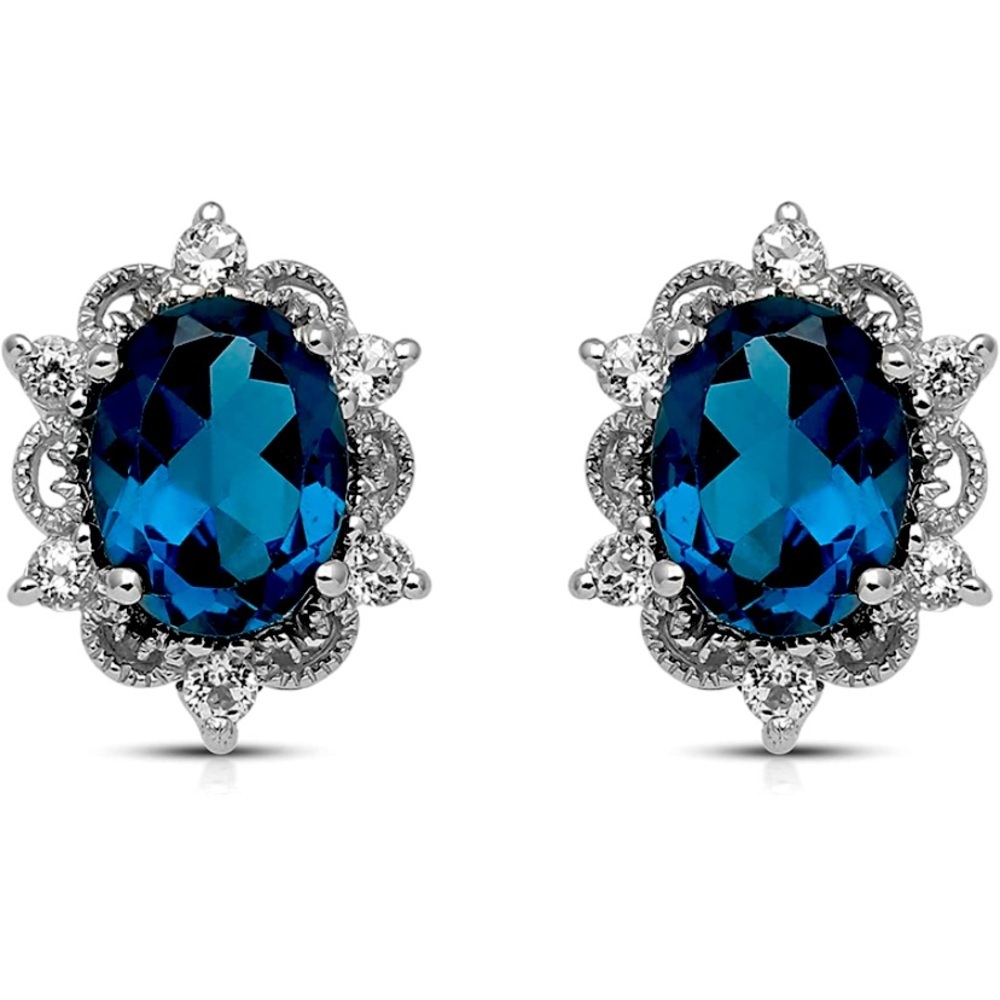 18k London Blue Topaz Earrings